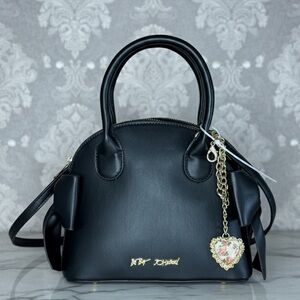 Betsey Johnson Black Mini Bag with Gold Accents